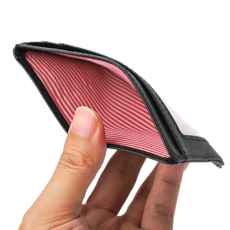 VBAX RFID Slim Wallet for Men Women, 8 Card Slot Leather Minimalist Front Pocket Credit Card Holders Carbon Fiber Leather Black - Image 5